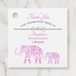 Pink Elephants Annaprashan | Eerste rijst Bedankjes Labels