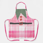 Pink Elf Plaid Christmas Schort (Voorkant)