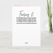 Pink Elven Fairy & White Dragon | Happy Birthday Kaart (Achterkant)