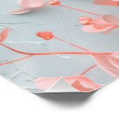 Pink Embossed Flowers | Delicate Textured Floral Perfect Poster (Hoek)