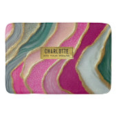 Pink Emerald Gold Glamorous Glitter Marble Badmat (Voorkant)