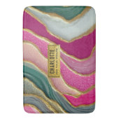 Pink Emerald Gold Glamorous Glitter Marble Badmat (Voorkant Verticaal)
