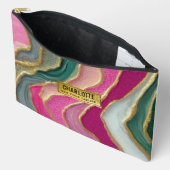 Pink Emerald Gold Glamorous Glitter Marble Etui (Open)
