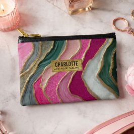 Pink Emerald Gold Glamorous Glitter Marble Etui