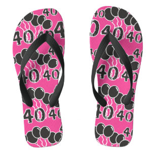 PINK en BLACK 40th Birthday - 40 yrs oude dag Teenslippers