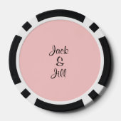 Pink en Black LOVE Personal Couple Poker Chip (Achterkant)