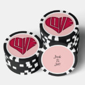Pink en Black LOVE Personal Couple Poker Chip (Opstapeling)