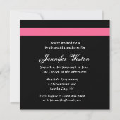 PINK en BLACK Roos Bridesmaid Luncheon Uitnodiging (Voorkant)