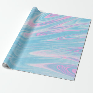 PINK EN BLAUW ABSTRACTE BEDEKKEN CADEAUPAPIER