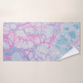 PINK EN BLAUWGROEN ABSTRACTE BEKIJKING BADHANDDOEK (Badhanddoek)