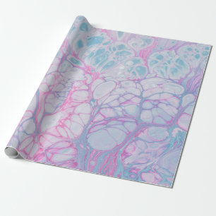 PINK EN BLAUWGROEN ABSTRACTE BEKIJKING CADEAUPAPIER