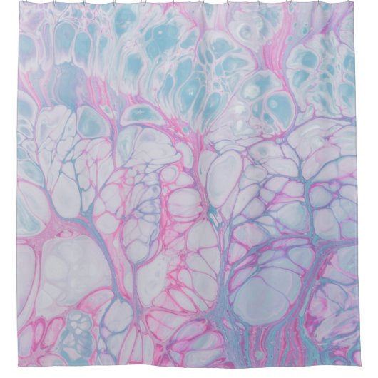 PINK EN BLAUWGROEN ABSTRACTE BEKIJKING DOUCHEGORDIJN (Voorkant)