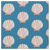Pink- en Blue Scallop Shell Pattern Stof (Close Up)