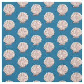 Pink- en Blue Scallop Shell Pattern Stof (Swatch)