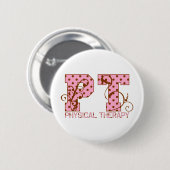 pink- en bruine poka-punten ronde button 5,7 cm (Voorkant /achterkant)