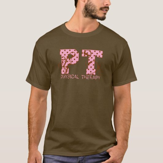 pink- en bruine poka-punten t-shirt (Voorkant)