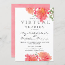 Pink en Coral Dahlias Virtual Wedding