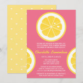 PINK EN GEEL LEMON THEMEED VRIJGEZELLENFEEST KAART (Voorkant / Achterkant)