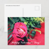 PINK EN GEEL ROSE VALENTIJNSDAG BRIEFKAART (Voorkant / Achterkant)