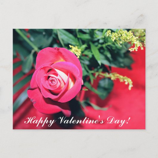 PINK EN GEEL ROSE VALENTIJNSDAG BRIEFKAART (Voorkant)