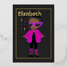 Pink en Gold African American Birthday