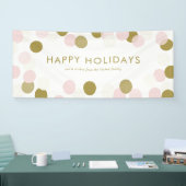 PInk en Gold Festive Confetti Stippen Prettige fee Spandoek (Beurs)