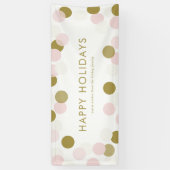 PInk en Gold Festive Confetti Stippen Prettige fee Spandoek (Verticaal)