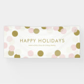 PInk en Gold Festive Confetti Stippen Prettige fee Spandoek (Horizontaal)