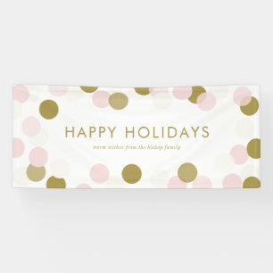 PInk en Gold Festive Confetti Stippen Prettige fee Spandoek