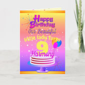 PINK en GOLD Happy Birthday | Bewerkbaar Kaart (Voorkant)