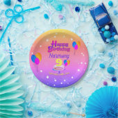 PINK en GOLD Happy Birthday Papieren Bordje (Feest)