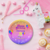 PINK en GOLD Happy Birthday Papieren Bordje (Feest)