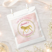 Pink en gouden paardenpestrië verjaardag dank u bedankzakje (Geknipt)