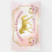 Pink- en goudpaard spandoek (Verticaal)