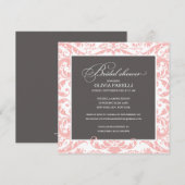 PINK EN GRAY SHOWER | VRIJGEZELLENFEEST INVITE KAART (Voorkant / Achterkant)