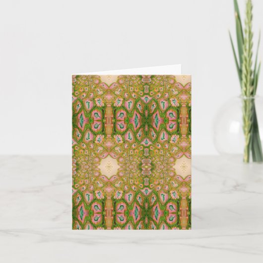 PInk en Green Fantasia Briefkaart (Voorkant)