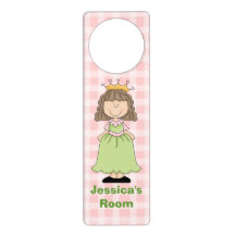 Pink en Green Girl's Princess Door Hanger