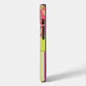 Pink en Green Paisley Stripes Phone Case (Achterkant / Links)