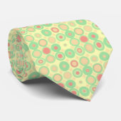 PINK EN GREENS CIRCLE PATROON STROPDAS (Opgerold)