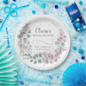 Pink en groene Eucalyptus Papieren Bordje (Feest)