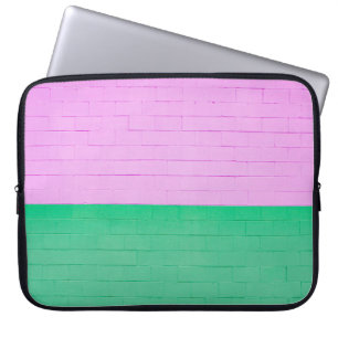 PINK EN GROENE GESPINEERDE MUUR LAPTOP SLEEVE