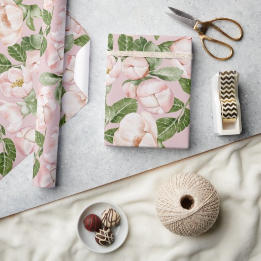 PINK EN GROENE VLOERGARDEN CADEAUPAPIER (Crafts)