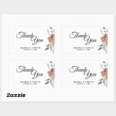 Pink en Mauve  Floral Weddenschap Dank je Rechthoekige Sticker (Vel)