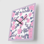 PINK EN PAARS STROOMPATROON VIERKANTE KLOK (Hoek)