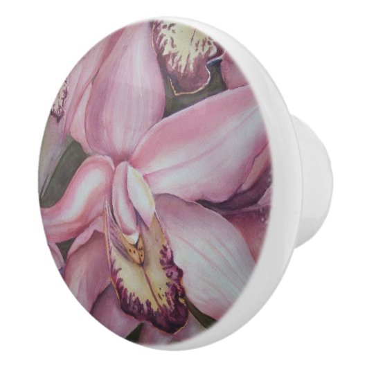 PINK EN PAARSE EXOTISCHE ORCHID-KNOB KERAMISCHE KNOP (Rechts)
