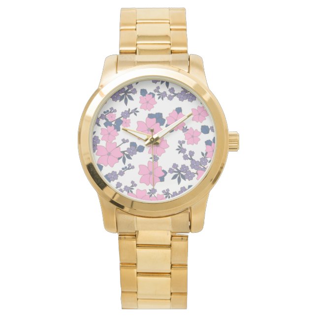 PINK EN PAARSE STROOMPATROON HORLOGE (Voorkant)