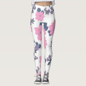 PINK EN PAARSE STROOMPATROON LEGGINGS (Voorkant)