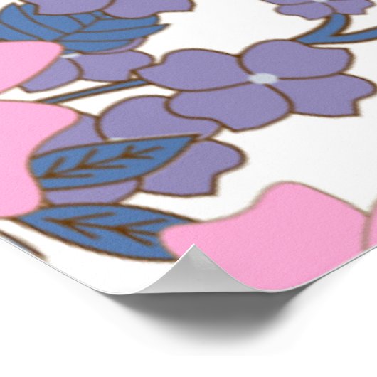 PINK EN PAARSE STROOMPATROON POSTER (Hoek)