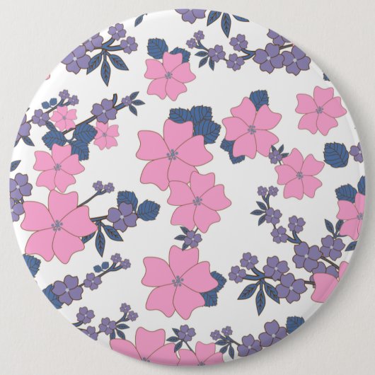 PINK EN PAARSE STROOMPATROON RONDE BUTTON 6,0 CM (Voorkant)