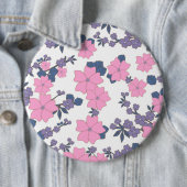 PINK EN PAARSE STROOMPATROON RONDE BUTTON 6,0 CM (In situ)
